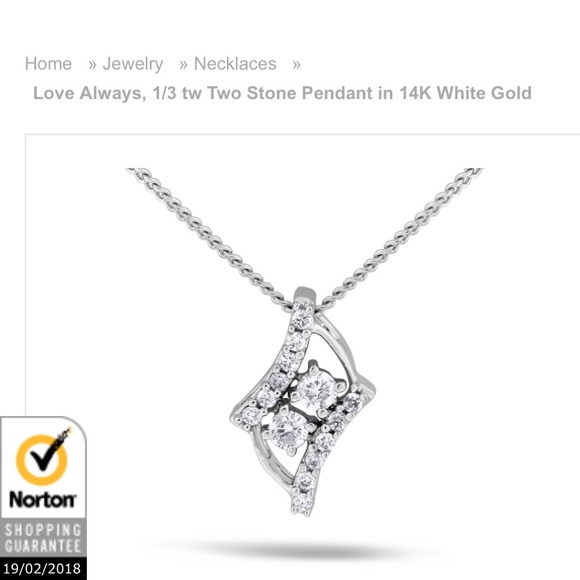 14K white gold and diamond necklace